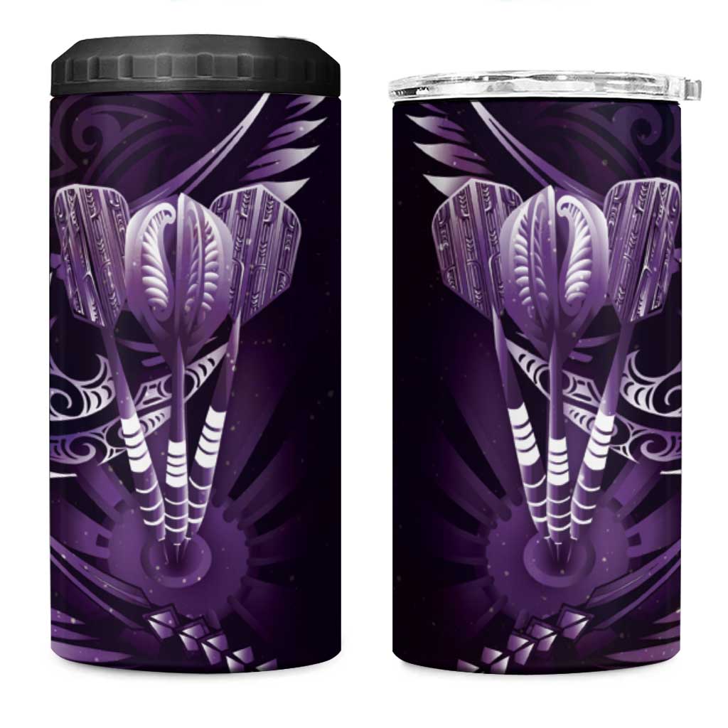 All Purple New Zealand Darts 4 in 1 Can Cooler Tumbler Aoteroa Fern Maori Galaxy Style