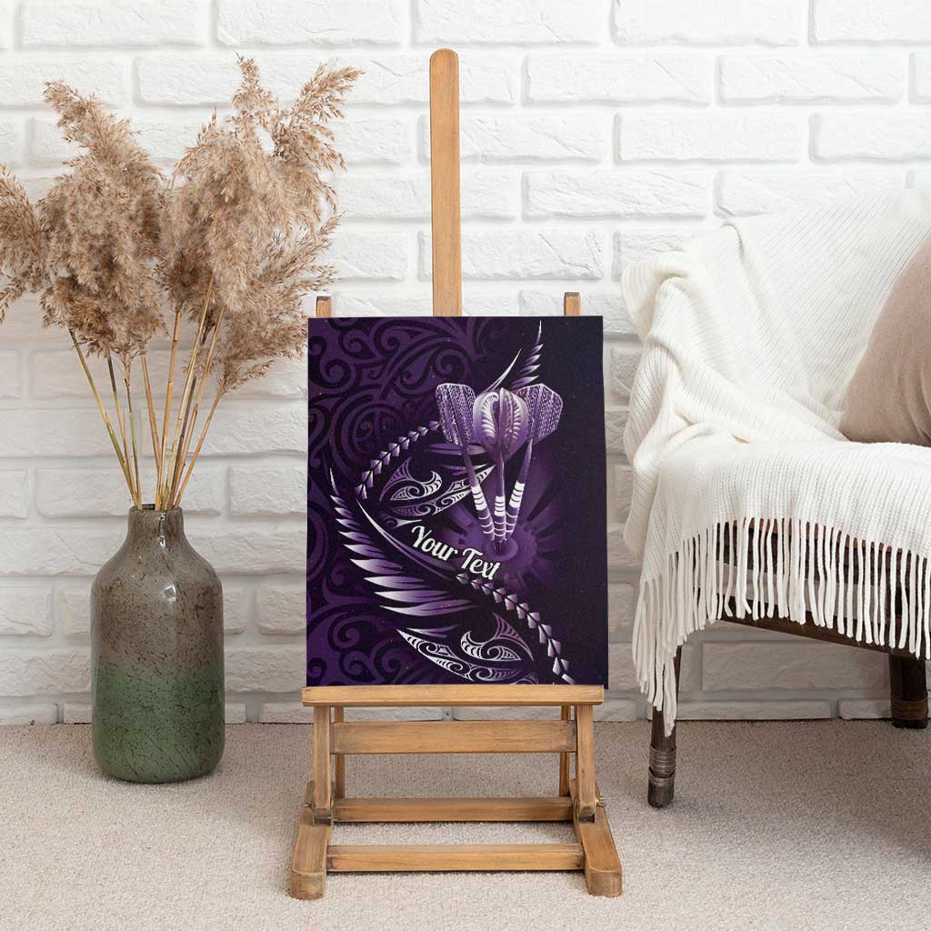 Personalised All Purple New Zealand Darts Canvas Wall Art Aoteroa Fern Maori Galaxy Style