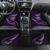 Personalised All Purple New Zealand Darts Car Mats Aoteroa Fern Maori Galaxy Style