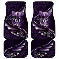 Personalised All Purple New Zealand Darts Car Mats Aoteroa Fern Maori Galaxy Style