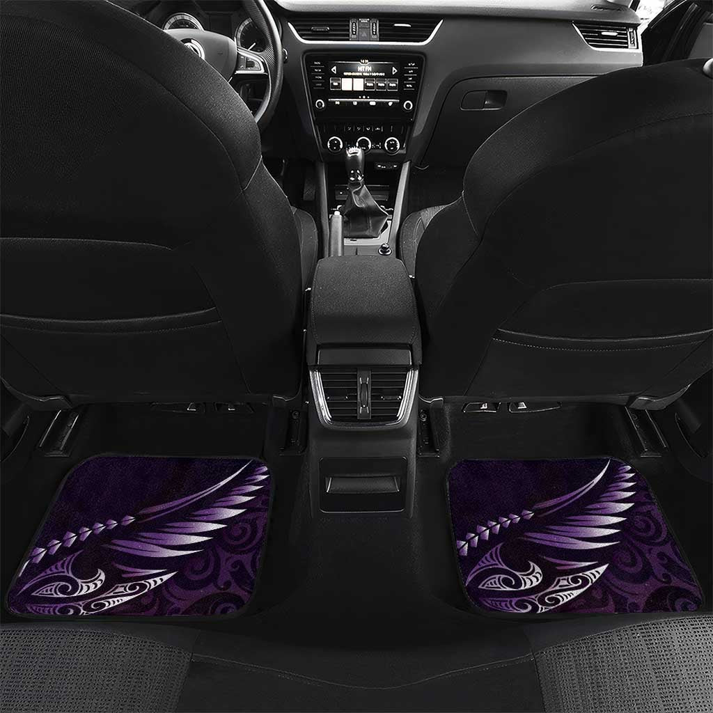 Personalised All Purple New Zealand Darts Car Mats Aoteroa Fern Maori Galaxy Style