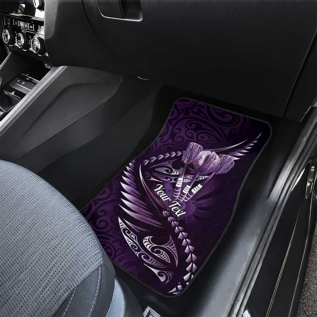 Personalised All Purple New Zealand Darts Car Mats Aoteroa Fern Maori Galaxy Style