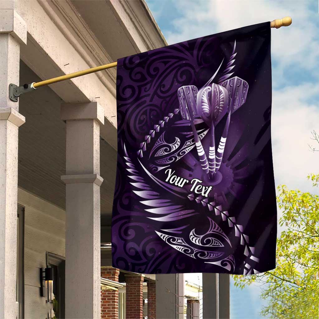Personalised All Purple New Zealand Darts Garden Flag Aoteroa Fern Maori Galaxy Style