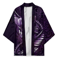 Personalised All Purple New Zealand Darts Kimono Aoteroa Fern Maori Galaxy Style - Polynesian Pride