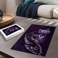 Personalised All Purple New Zealand Darts Puzzle Aoteroa Fern Maori Galaxy Style - Polynesian Pride