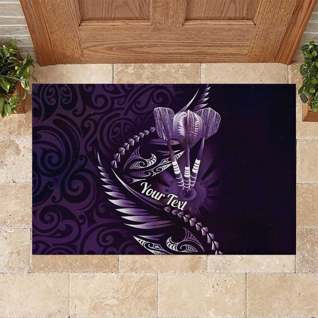 Personalised All Purple New Zealand Darts Rubber Doormat Aoteroa Fern Maori Galaxy Style