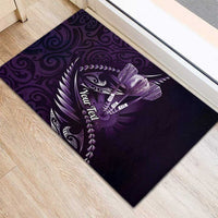 Personalised All Purple New Zealand Darts Rubber Doormat Aoteroa Fern Maori Galaxy Style