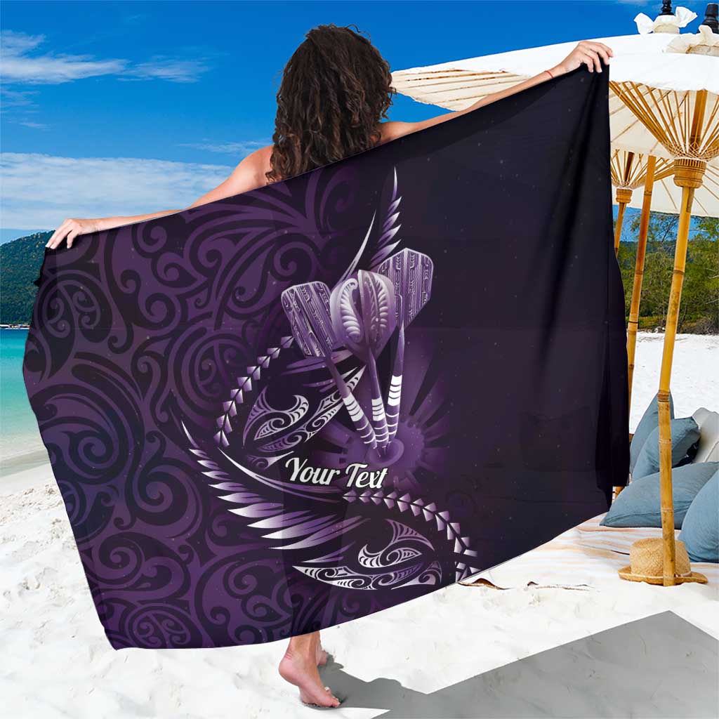 Personalised All Purple New Zealand Darts Sarong Aoteroa Fern Maori Galaxy Style