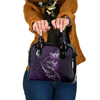 Personalised All Purple New Zealand Darts Shoulder Handbag Aoteroa Fern Maori Galaxy Style