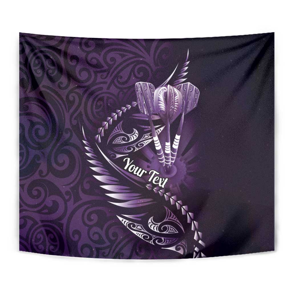 Personalised All Purple New Zealand Darts Tapestry Aoteroa Fern Maori Galaxy Style