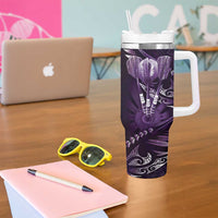 All Purple New Zealand Darts Tumbler With Handle Aoteroa Fern Maori Galaxy Style