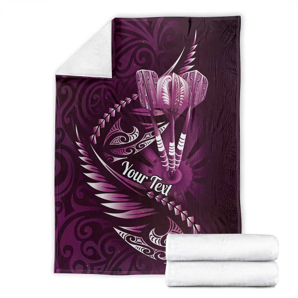 Personalised All Pink New Zealand Darts Blanket Aoteroa Fern Maori Galaxy Style
