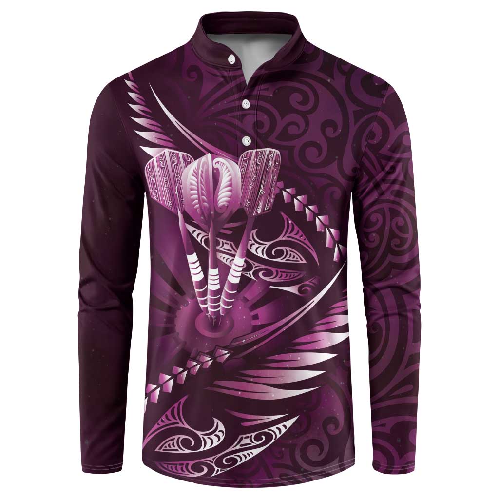 Personalised All Pink New Zealand Darts Button Sweatshirt Aoteroa Fern Maori Galaxy Style