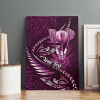 Personalised All Pink New Zealand Darts Canvas Wall Art Aoteroa Fern Maori Galaxy Style