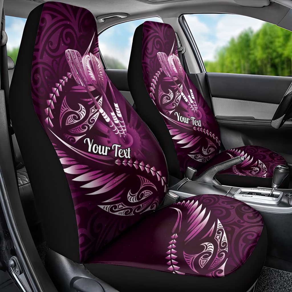 Personalised All Pink New Zealand Darts Car Seat Cover Aoteroa Fern Maori Galaxy Style