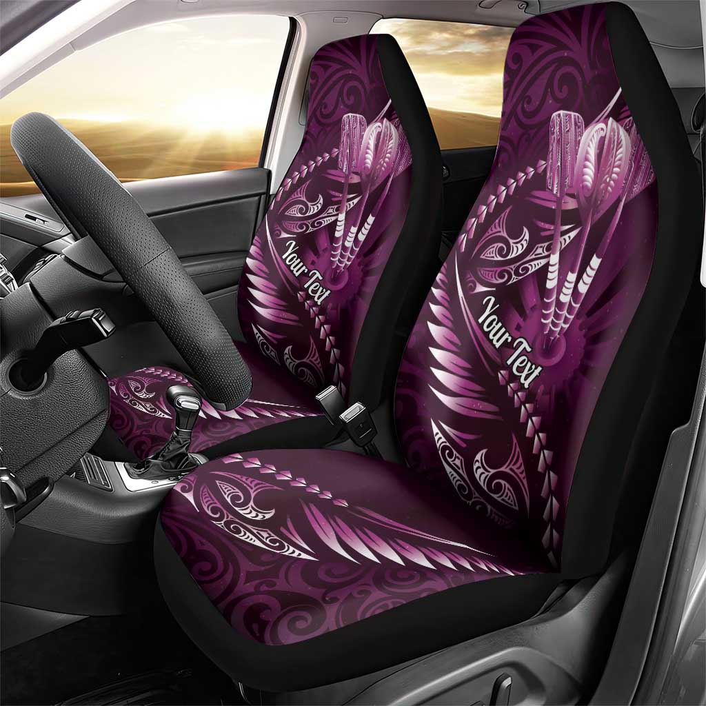 Personalised All Pink New Zealand Darts Car Seat Cover Aoteroa Fern Maori Galaxy Style