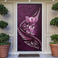 Personalised All Pink New Zealand Darts Door Cover Aoteroa Fern Maori Galaxy Style - Polynesian Pride