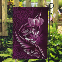 Personalised All Pink New Zealand Darts Garden Flag Aoteroa Fern Maori Galaxy Style