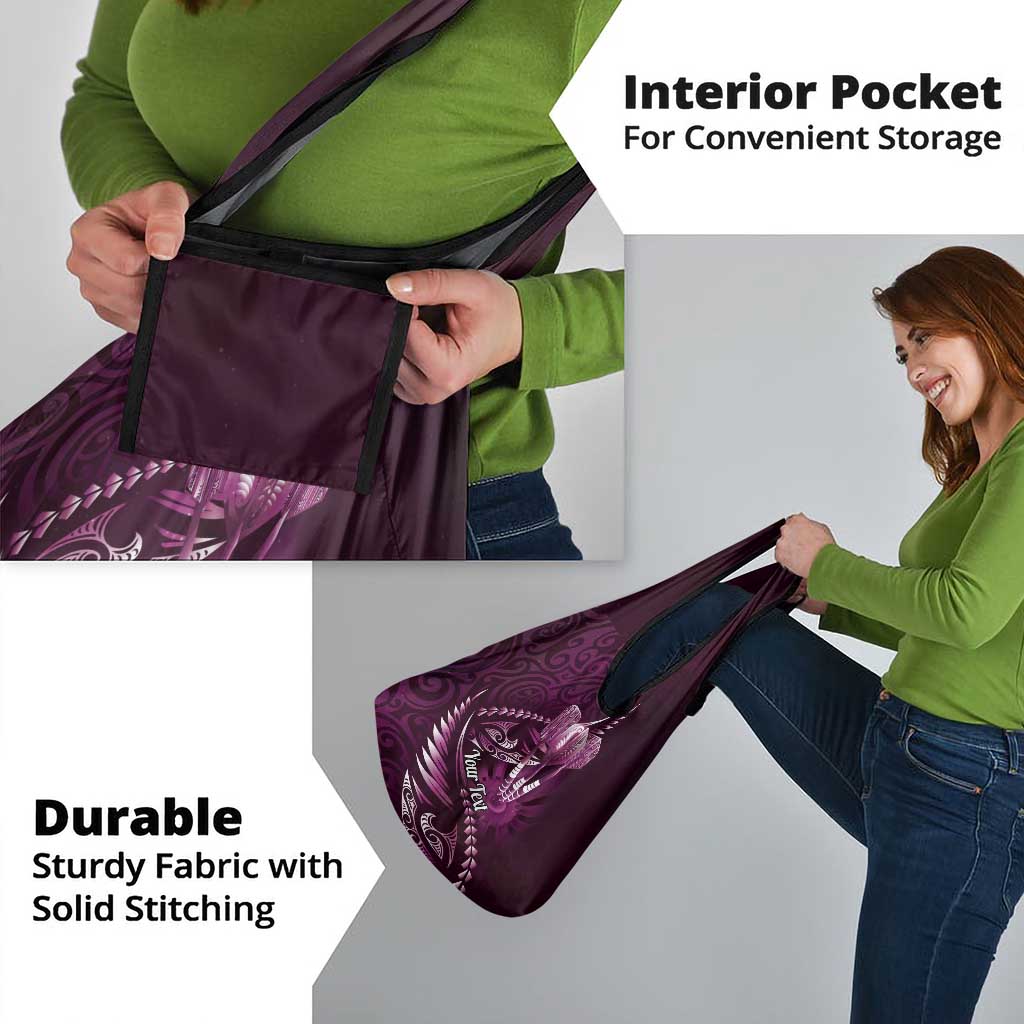 Personalised All Pink New Zealand Darts Grocery Bag Aoteroa Fern Maori Galaxy Style