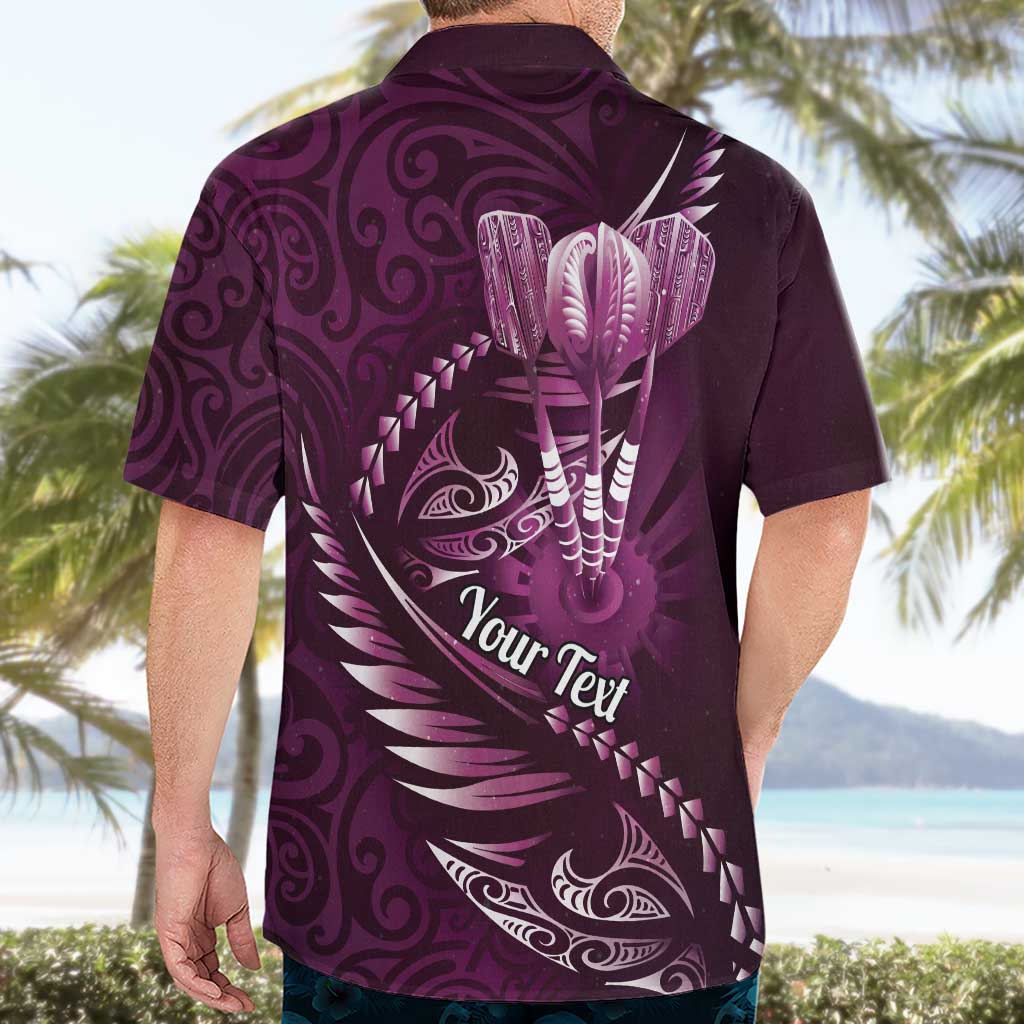 Personalised All Pink New Zealand Darts Hawaiian Shirt Aoteroa Fern Maori Galaxy Style
