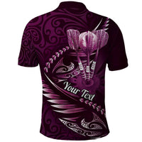 Personalised All Pink New Zealand Darts Polo Shirt Aoteroa Fern Maori Galaxy Style