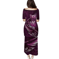 Personalised All Pink New Zealand Darts Puletasi Aoteroa Fern Maori Galaxy Style