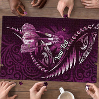 Personalised All Pink New Zealand Darts Puzzle Aoteroa Fern Maori Galaxy Style - Polynesian Pride