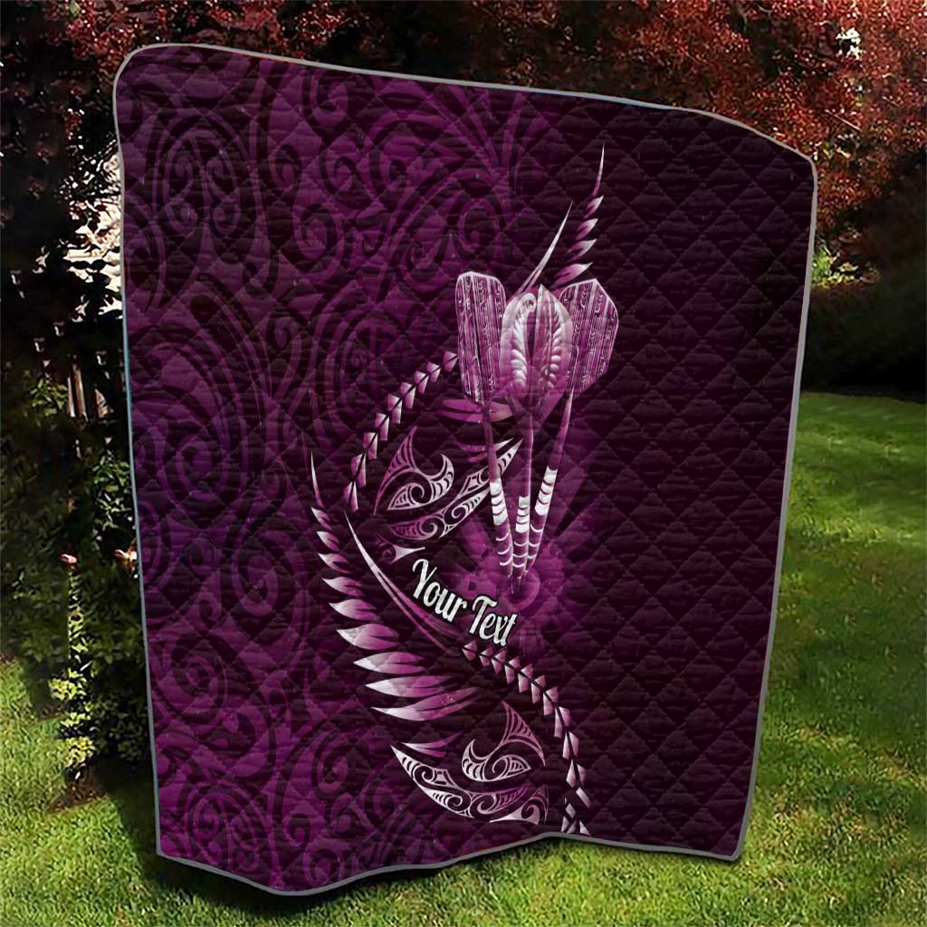 Personalised All Pink New Zealand Darts Quilt Aoteroa Fern Maori Galaxy Style