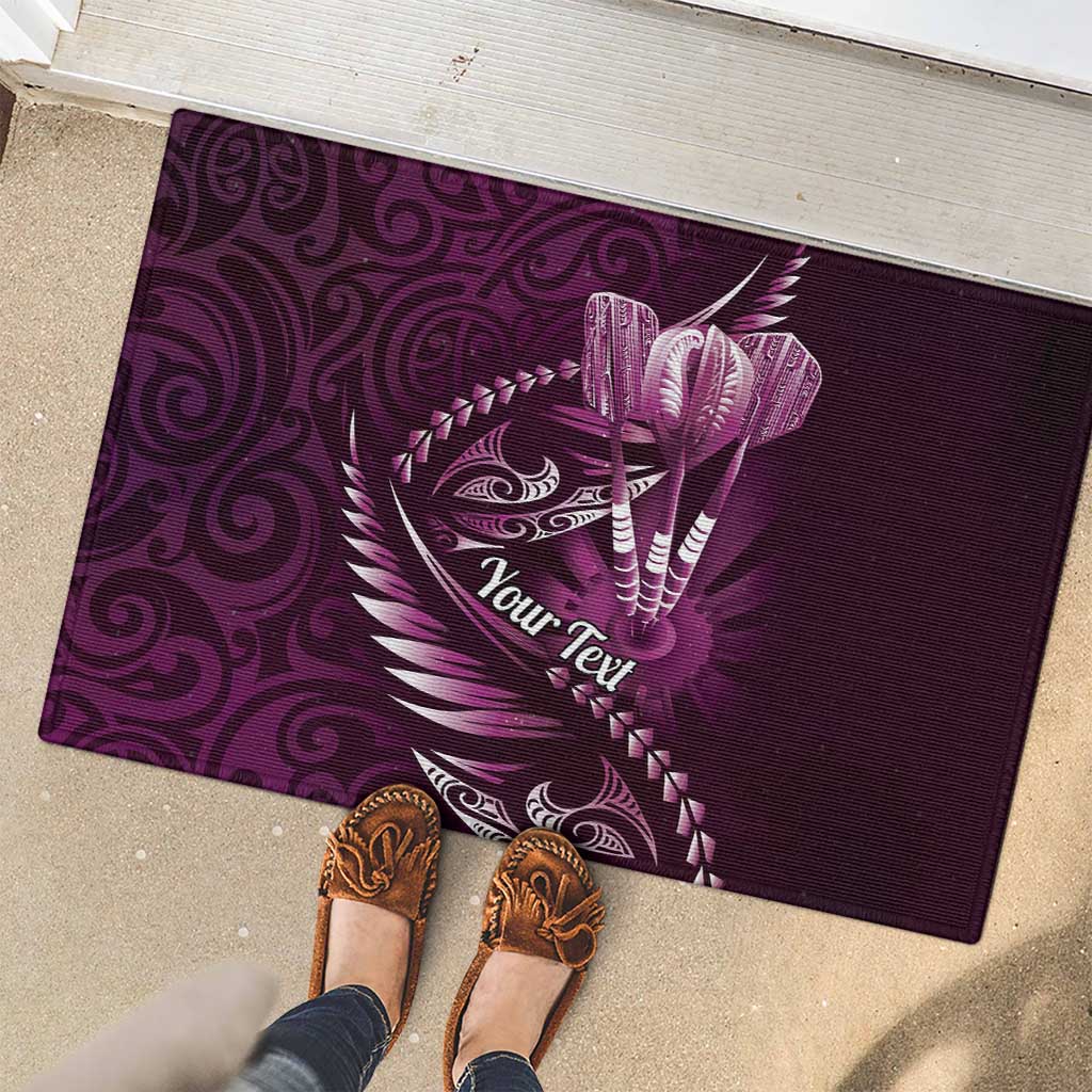 Personalised All Pink New Zealand Darts Rubber Doormat Aoteroa Fern Maori Galaxy Style