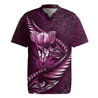 Personalised All Pink New Zealand Darts Rugby Jersey Aoteroa Fern Maori Galaxy Style