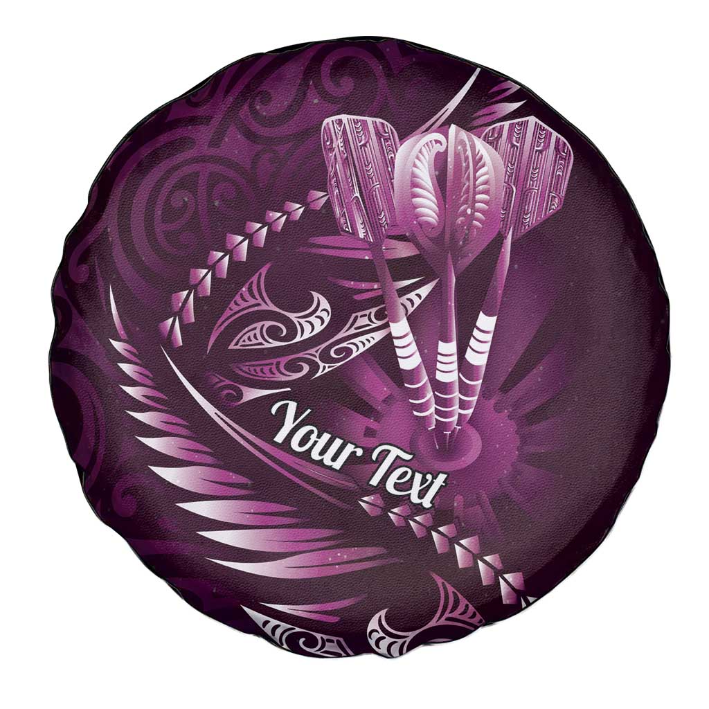 Personalised All Pink New Zealand Darts Spare Tire Cover Aoteroa Fern Maori Galaxy Style