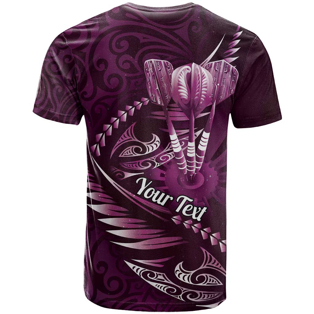 Personalised All Pink New Zealand Darts T Shirt Aoteroa Fern Maori Galaxy Style