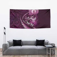 Personalised All Pink New Zealand Darts Tapestry Aoteroa Fern Maori Galaxy Style