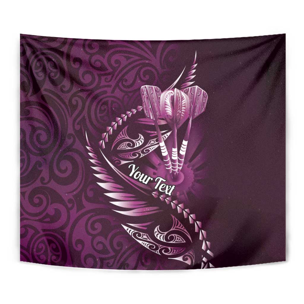 Personalised All Pink New Zealand Darts Tapestry Aoteroa Fern Maori Galaxy Style