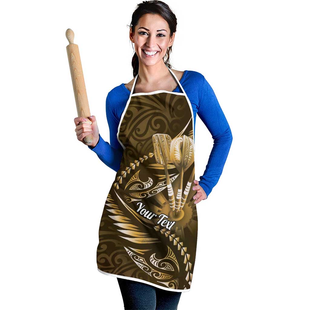 Personalised All Gold New Zealand Darts Apron Aoteroa Fern Maori Galaxy Style LT14 - Polynesian Pride
