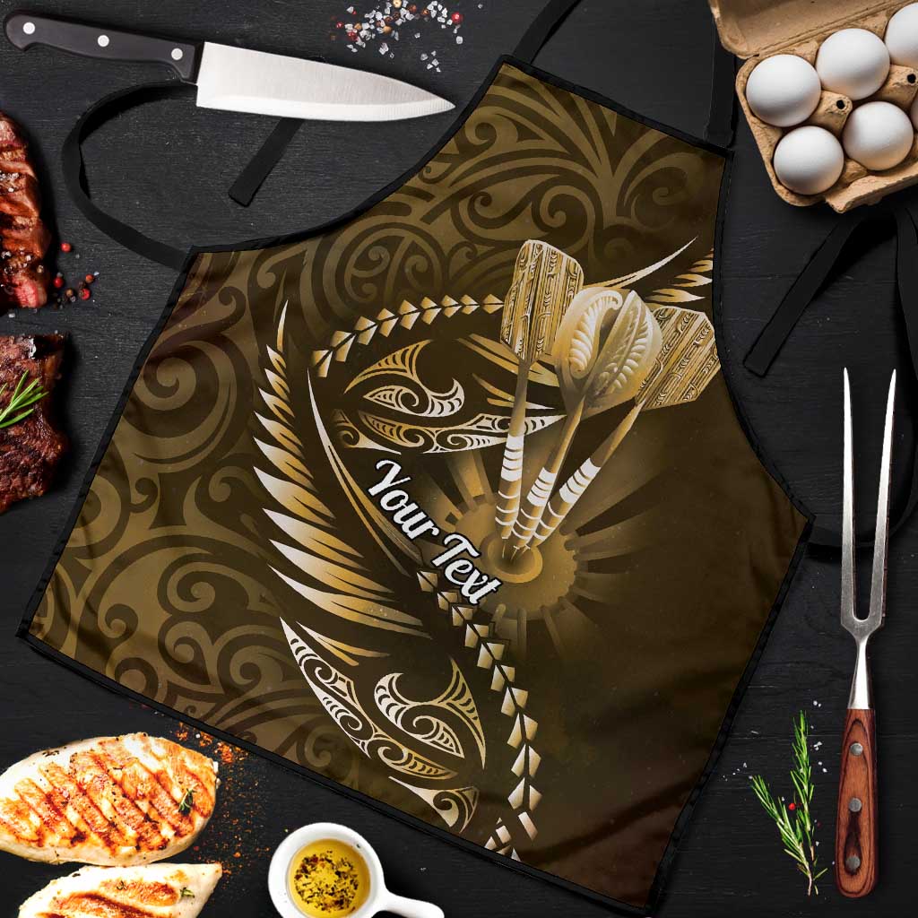 Personalised All Gold New Zealand Darts Apron Aoteroa Fern Maori Galaxy Style LT14 Gold - Polynesian Pride