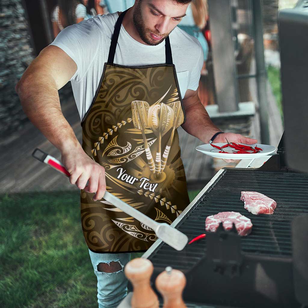 Personalised All Gold New Zealand Darts Apron Aoteroa Fern Maori Galaxy Style LT14 - Polynesian Pride