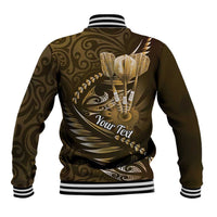 Personalised All Gold New Zealand Darts Baseball Jacket Aoteroa Fern Maori Galaxy Style