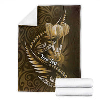 Personalised All Gold New Zealand Darts Blanket Aoteroa Fern Maori Galaxy Style