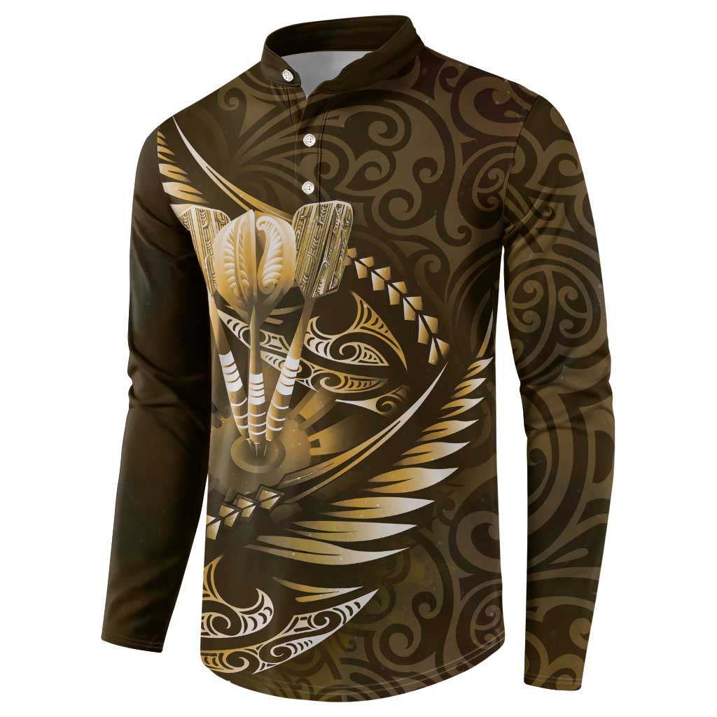 Personalised All Gold New Zealand Darts Button Sweatshirt Aoteroa Fern Maori Galaxy Style
