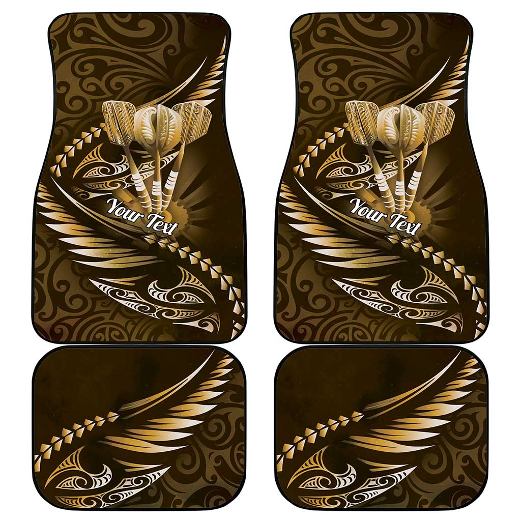 Personalised All Gold New Zealand Darts Car Mats Aoteroa Fern Maori Galaxy Style