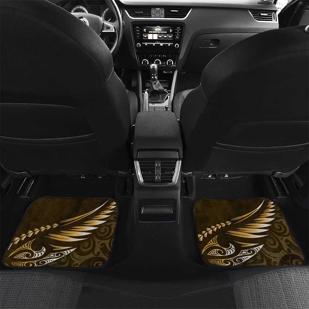 Personalised All Gold New Zealand Darts Car Mats Aoteroa Fern Maori Galaxy Style