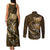 Personalised All Gold New Zealand Darts Couples Matching Tank Maxi Dress and Long Sleeve Button Shirt Aoteroa Fern Maori Galaxy Style