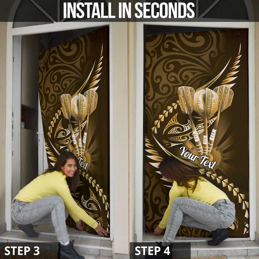 Personalised All Gold New Zealand Darts Door Cover Aoteroa Fern Maori Galaxy Style - Polynesian Pride
