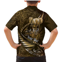 Personalised All Gold New Zealand Darts Family Matching Mermaid Dress and Hawaiian Shirt Aoteroa Fern Maori Galaxy Style