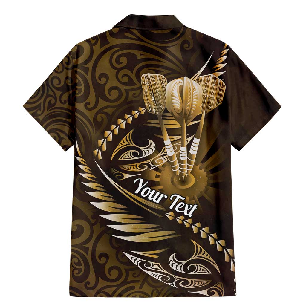Personalised All Gold New Zealand Darts Family Matching Mermaid Dress and Hawaiian Shirt Aoteroa Fern Maori Galaxy Style