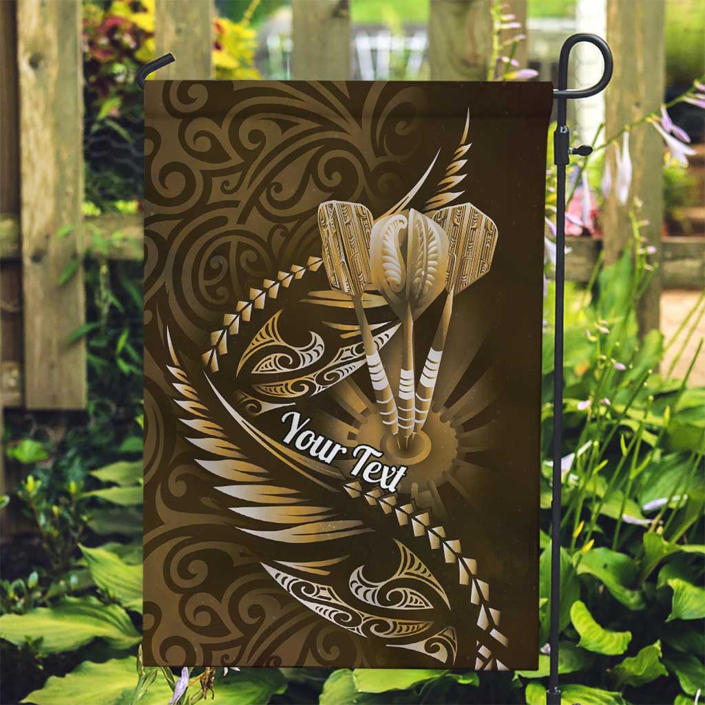 Personalised All Gold New Zealand Darts Garden Flag Aoteroa Fern Maori Galaxy Style