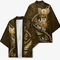 Personalised All Gold New Zealand Darts Kimono Aoteroa Fern Maori Galaxy Style - Polynesian Pride