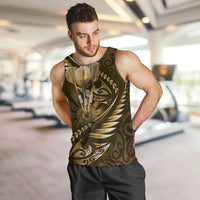 Personalised All Gold New Zealand Darts Men Tank Top Aoteroa Fern Maori Galaxy Style