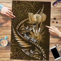 Personalised All Gold New Zealand Darts Puzzle Aoteroa Fern Maori Galaxy Style LT14 Gold - Polynesian Pride